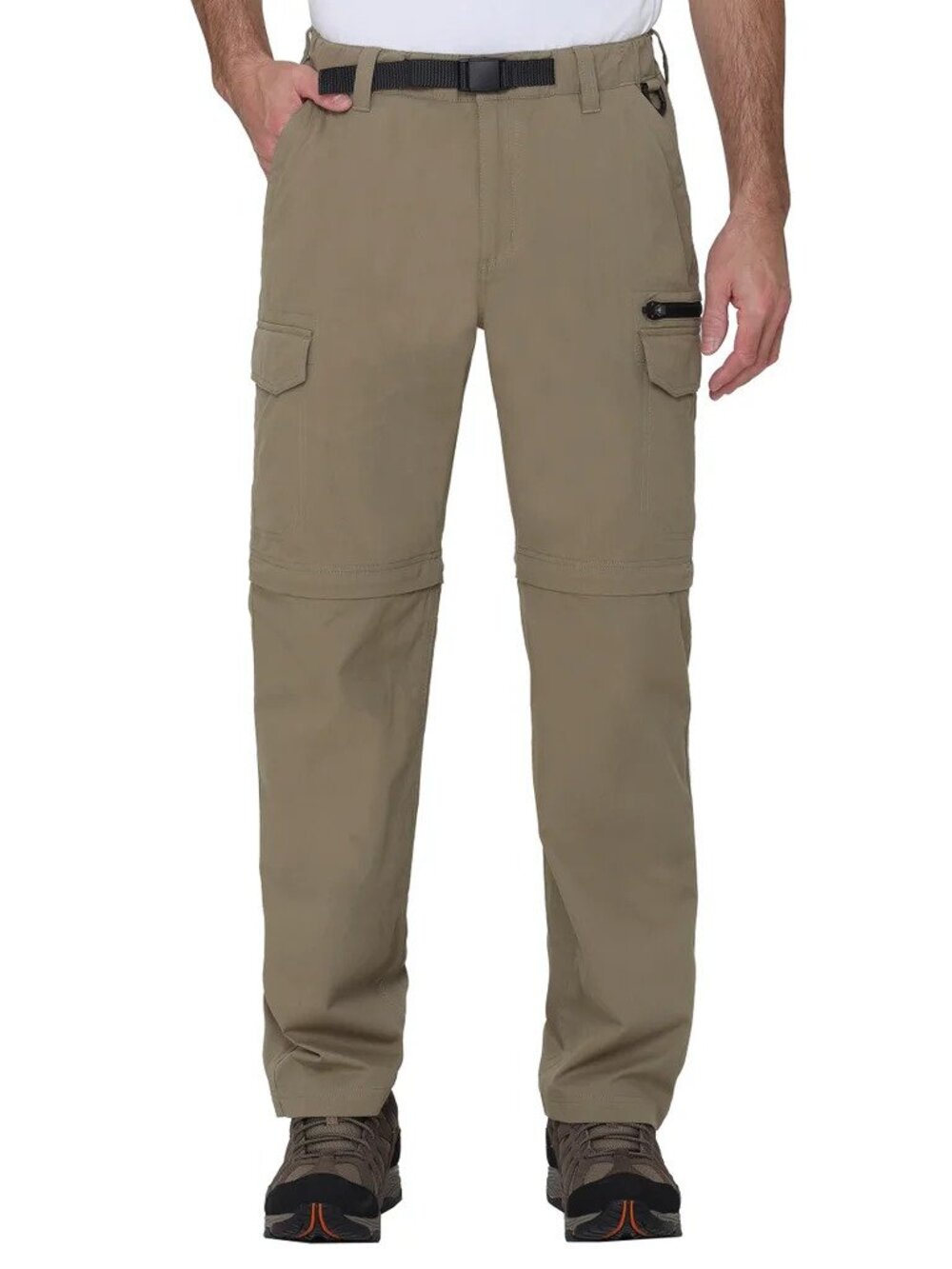 Men’s Convertible Pant Shorts Large 38 x 30 Stretch Waistband Adjustable Belt